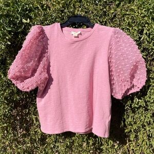 Pink Dot Puff Sleeve Anthropologie Maeve Women’s Top